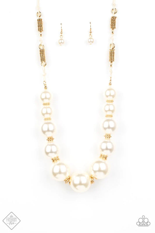 Pearly Prosperity - Gold Necklace