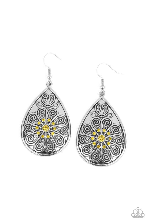 Banquet Bling - Yellow Earrings