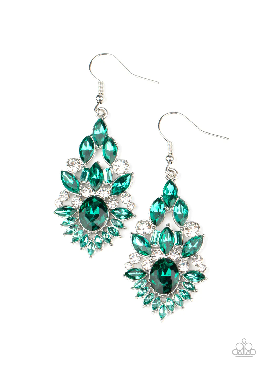 Ice Castle Couture - Green Earrings