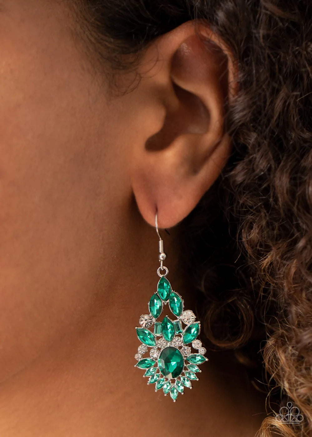 Ice Castle Couture - Green Earrings