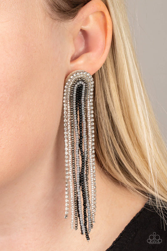 Let There BEAD Light - Black Post Earrings