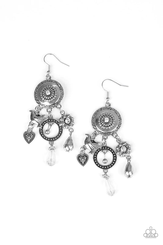 Springtime Essence - White Earrings