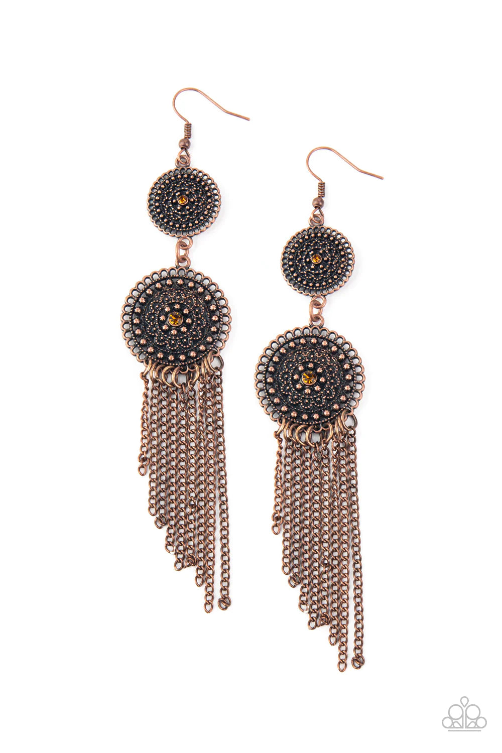 Medallion Mecca - Copper Earrings