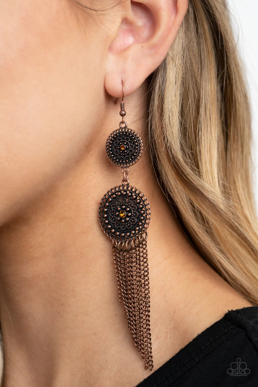 Medallion Mecca - Copper Earrings