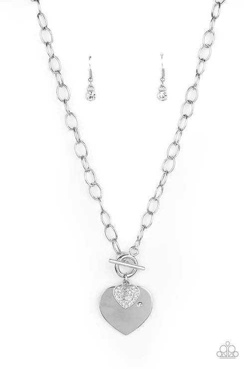 Heart-Stopping Sparkle - White Necklace