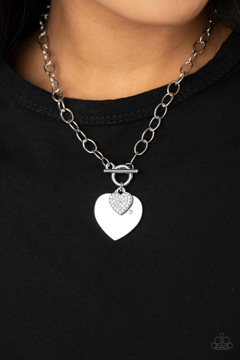 Heart-Stopping Sparkle - White Necklace