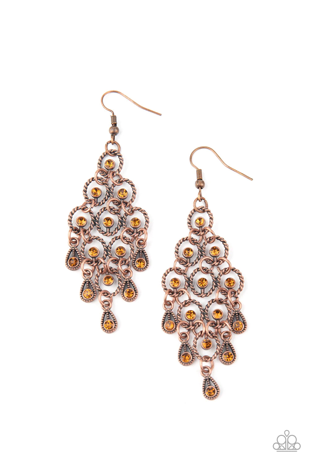 Chandelier Cameo - Copper Earrings
