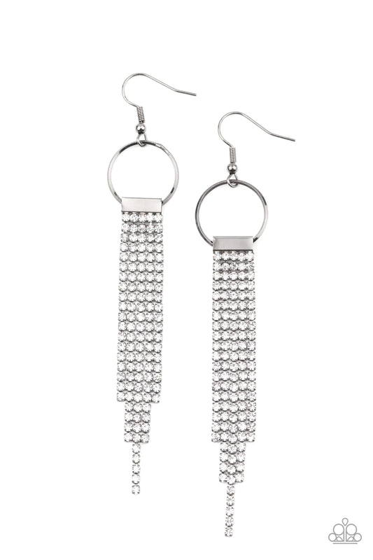 Tapered Twinkle - White Earrings