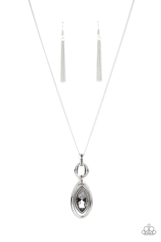 Glamorously Glaring Silver Necklace