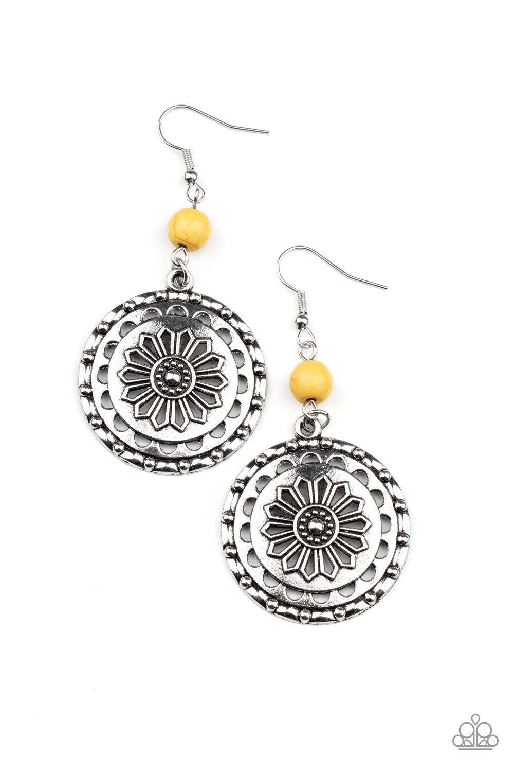 Flowering Frontiers Yellow Earrings