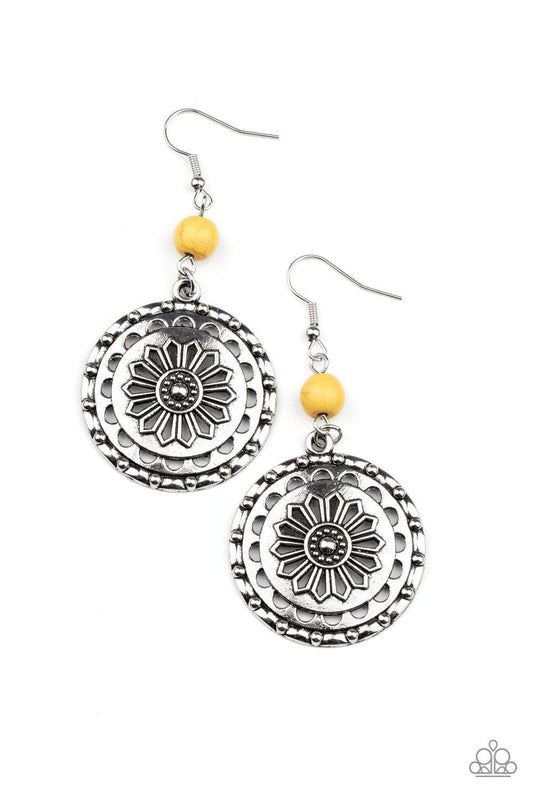 Flowering Frontiers Yellow Earrings