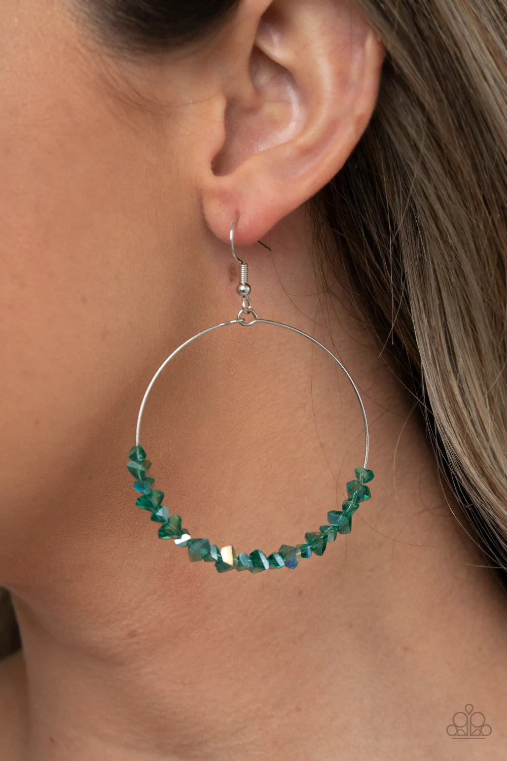 Glimmering Go-Getter - Green Earrings