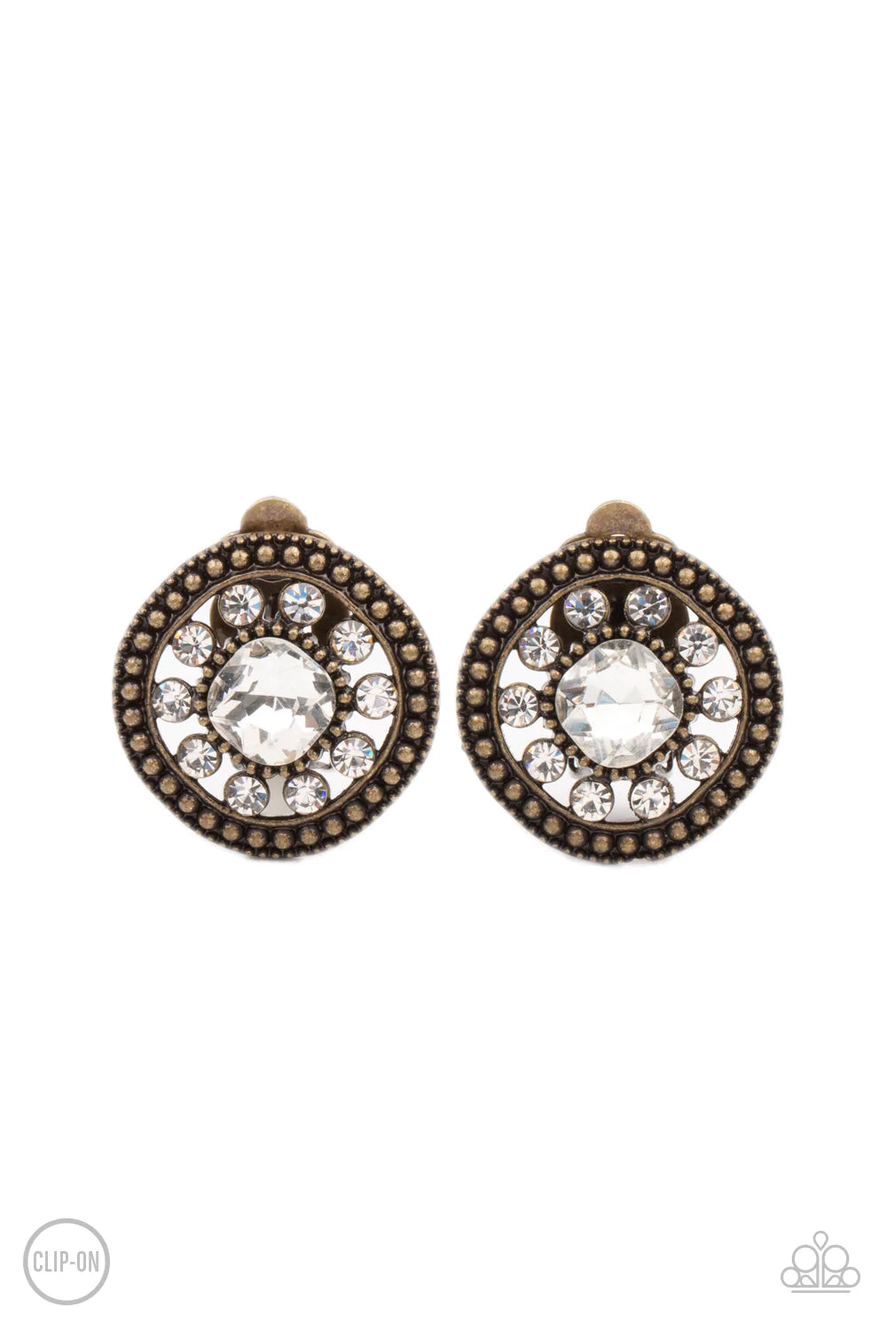 Dazzling Definition - Brass Clip-On