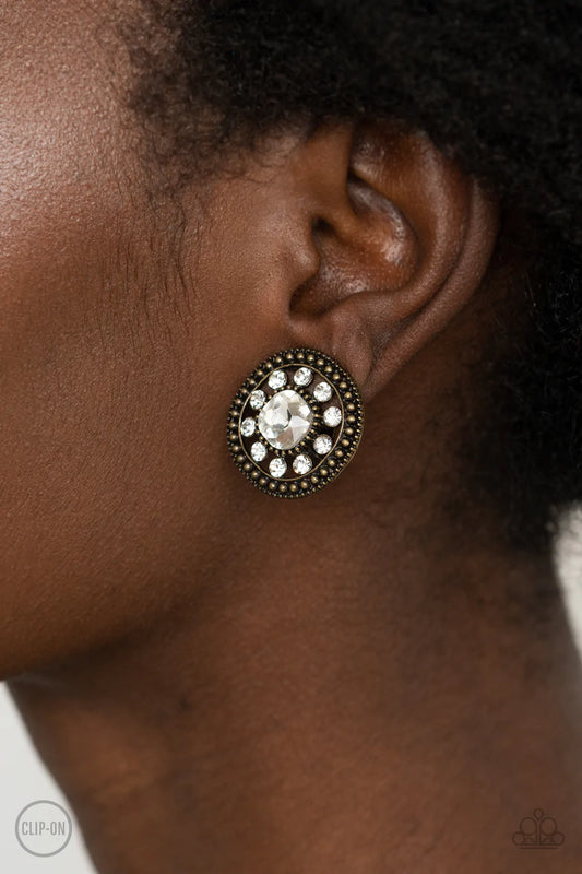 Dazzling Definition - Brass Clip-On