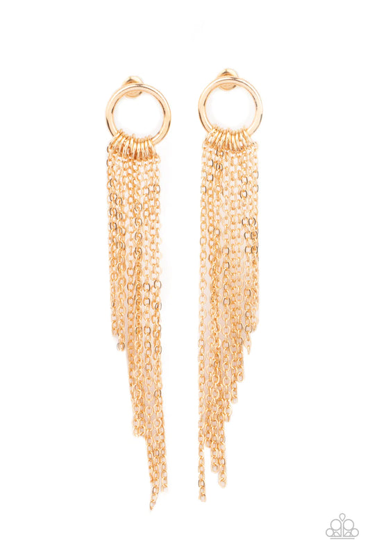 Divinely Dipping - Gold Post Earrings
