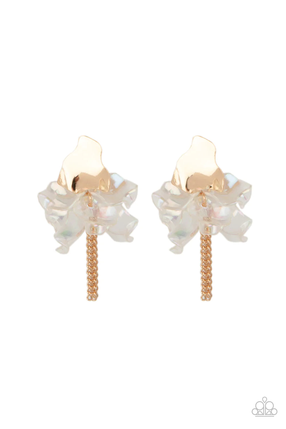 Harmonically Holographic Gold Acrylic Post Earrings