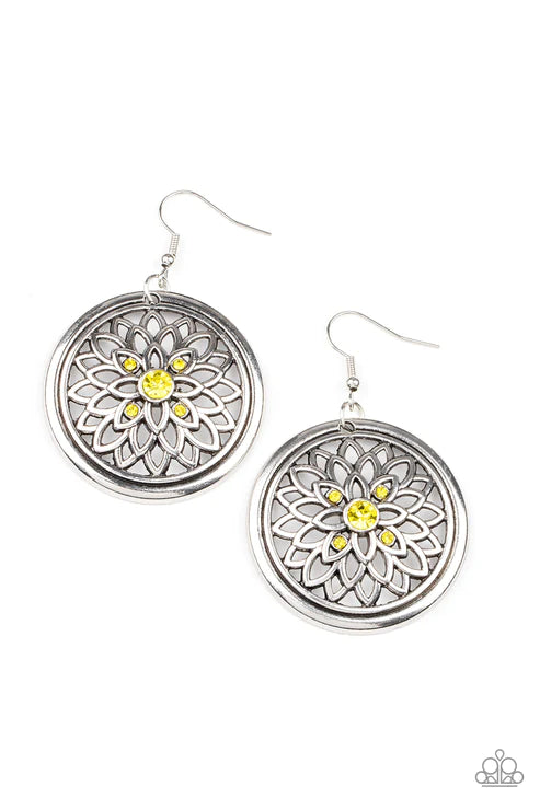 Mega Medallions - Yellow Earrings