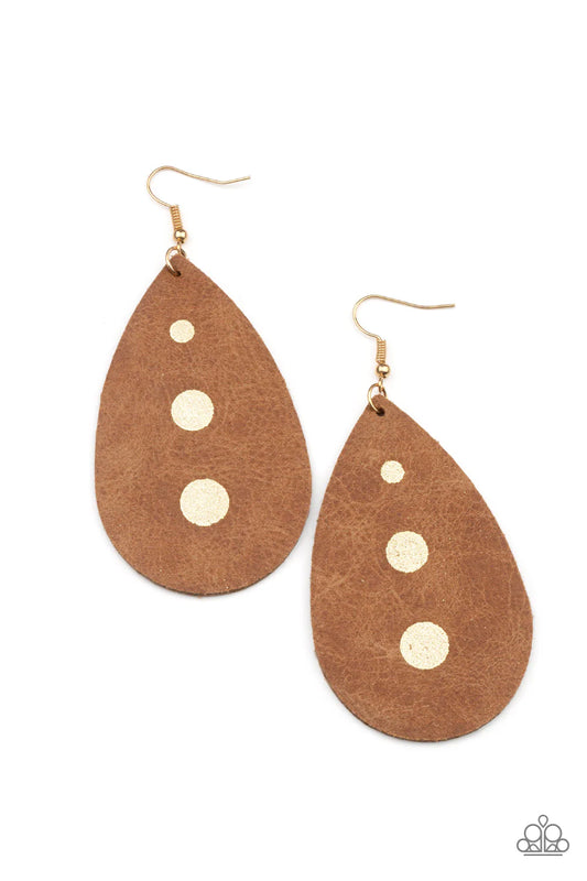 Rustic Torrent Gold Earring