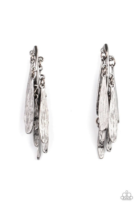 Pursuing The Plumes - Black Post Earrings