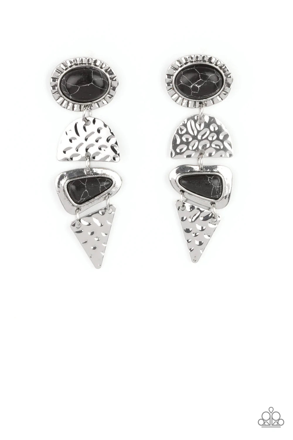 Earthy Extravagance - Black Post Earrings