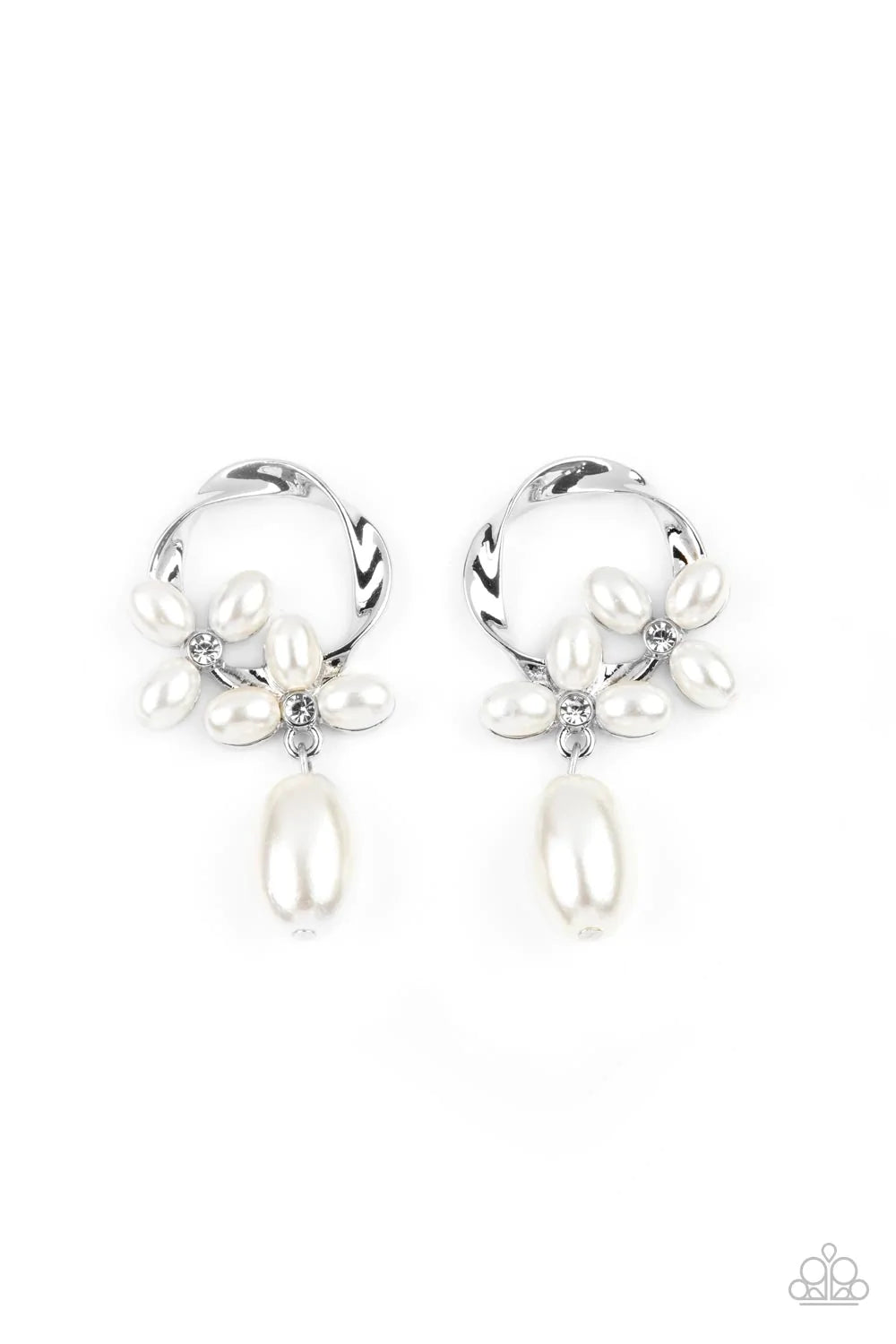 Elegant Expo - White Post Earrings