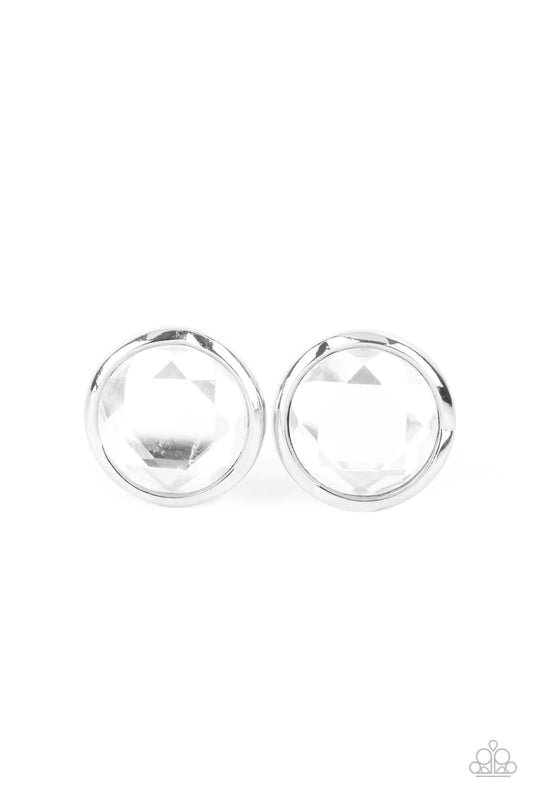 Double-Take Twinkle - White Post Earrings
