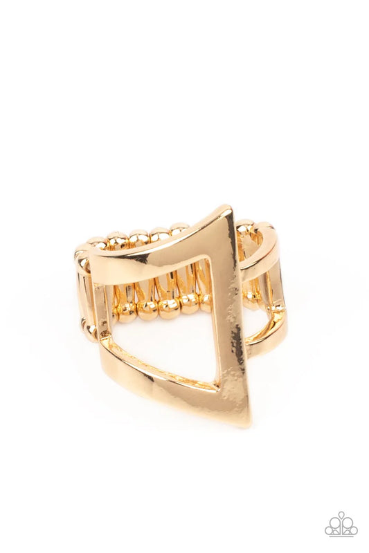 Rebel Edge- Gold Geometric Ring