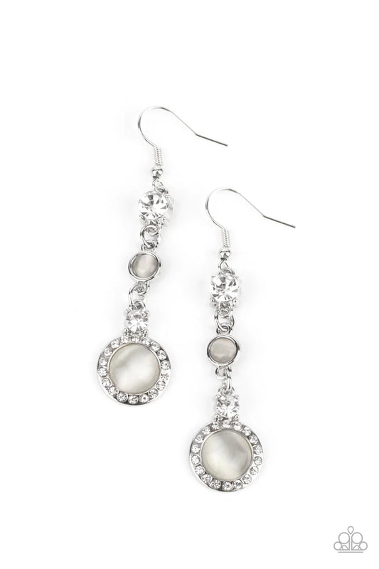 Epic Elegance - White Earrings