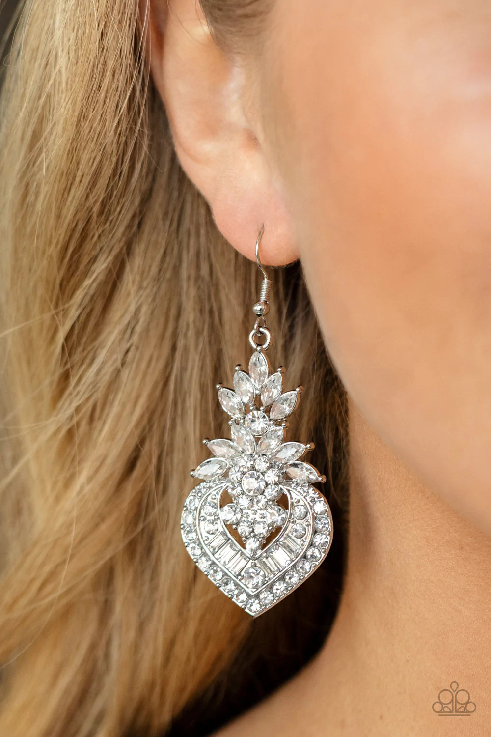 Royal Hustle White Earrings
