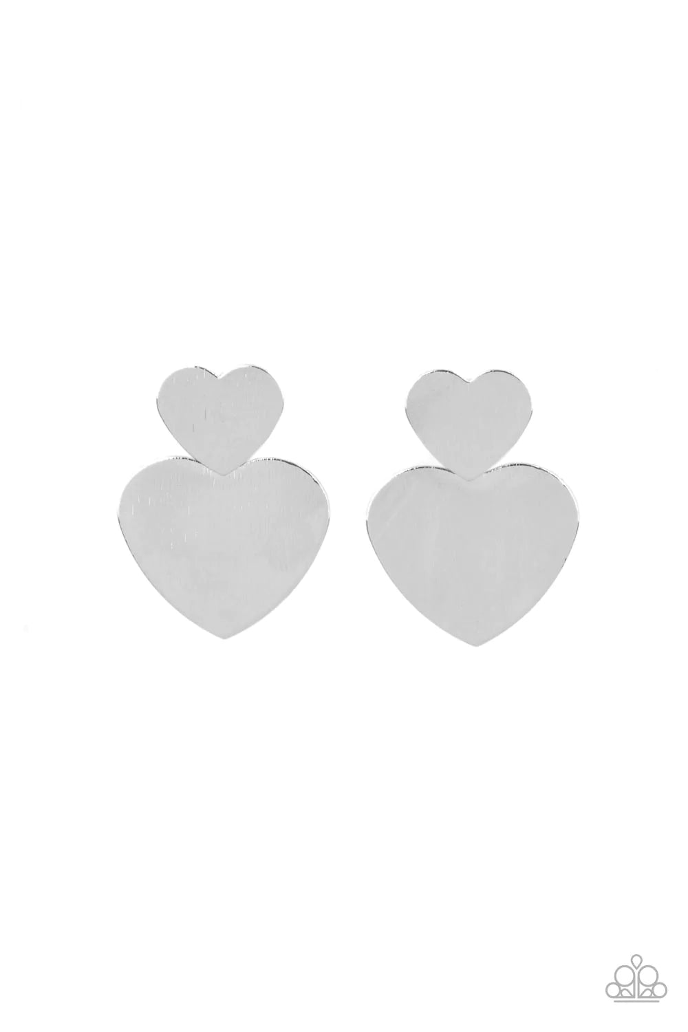 Heart-Racing Refinement - Silver Post Earrings