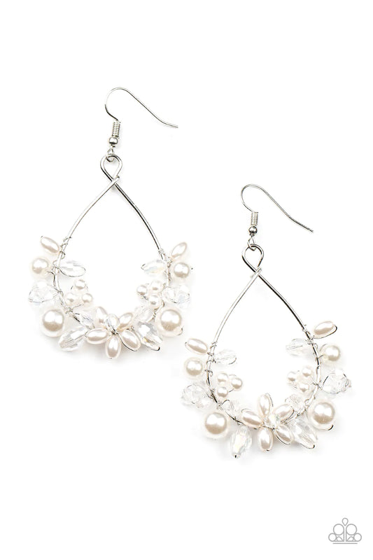 Marina Banquet - White Earrings