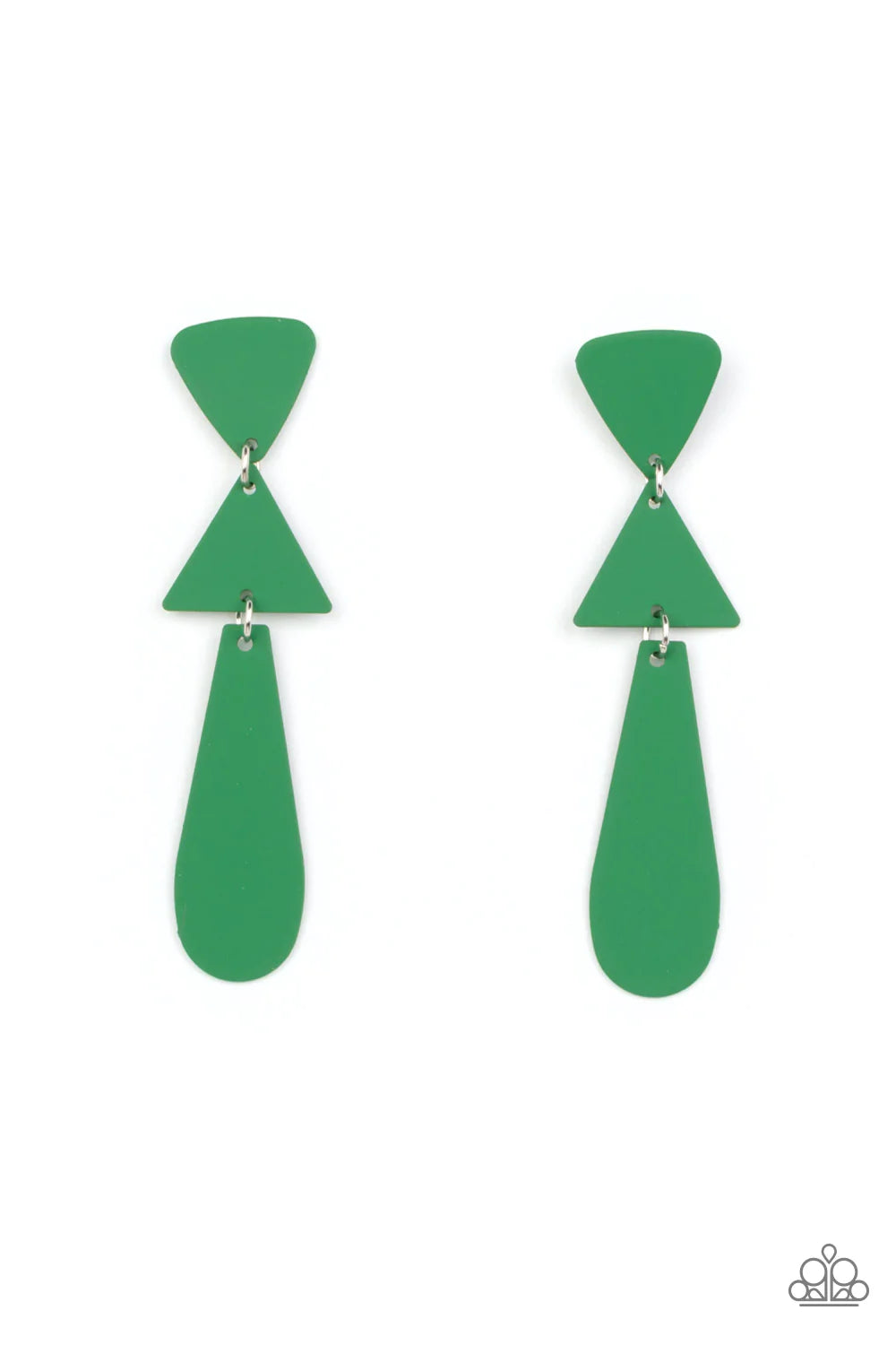 Retro Redux - Green Post Earrings