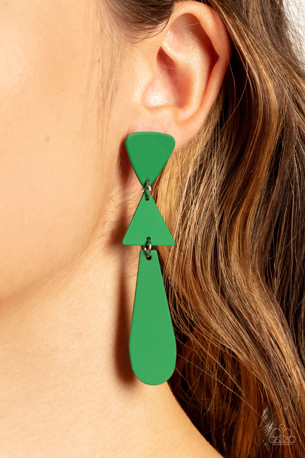 Retro Redux - Green Post Earrings
