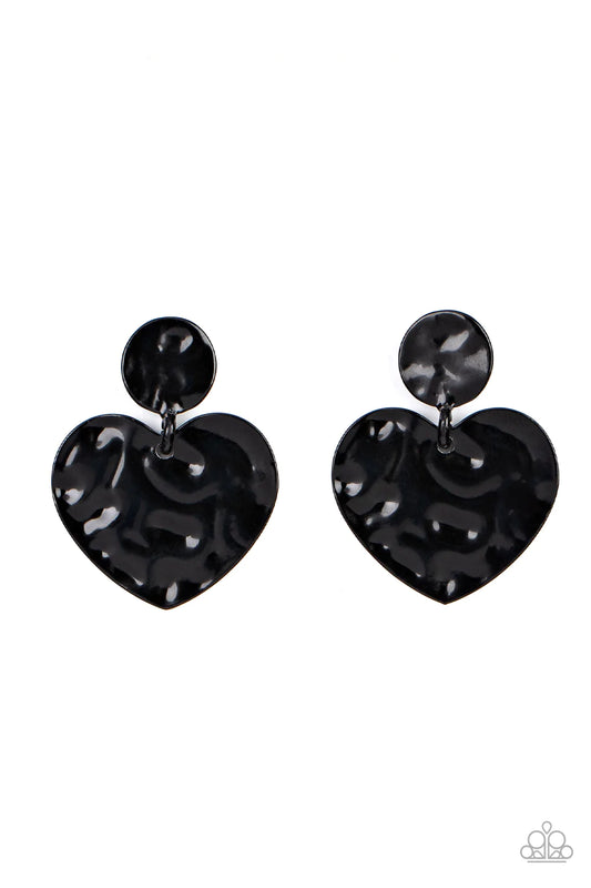 Just a Little Crush - Black Post Earrings