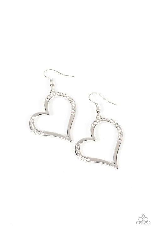Tenderhearted Twinkle - White Earrings