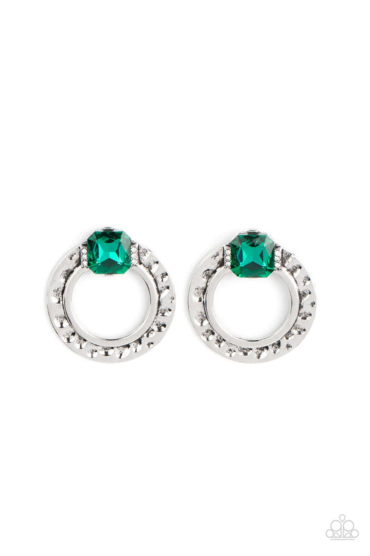 Smoldering Scintillation - Green  Post Earrings