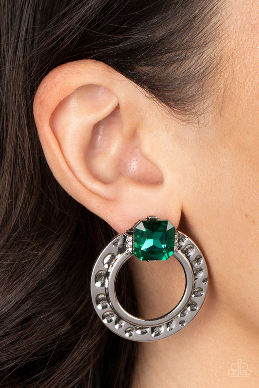 Smoldering Scintillation - Green  Post Earrings