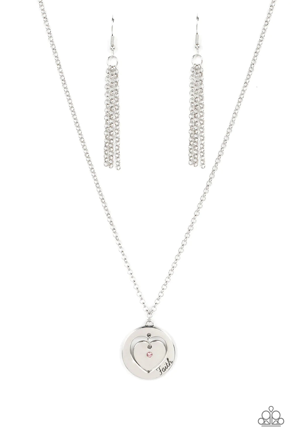 Heart Full of Faith Pink Necklace