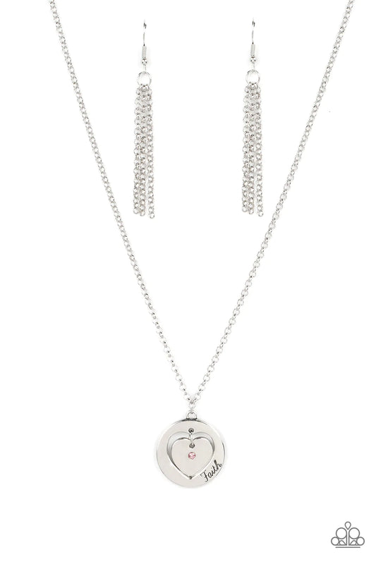 Heart Full of Faith Pink Necklace