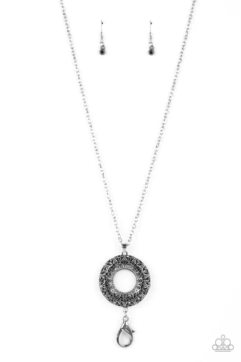 Wintry Wreath - Silver  Lanyard