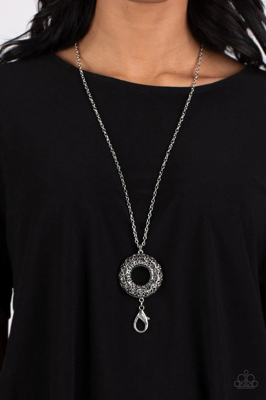 Wintry Wreath - Silver  Lanyard