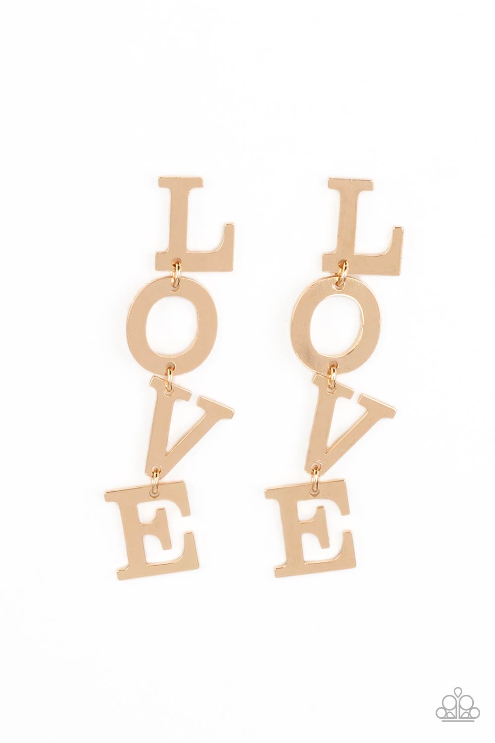 L-O-V-E - Gold Post Earrings