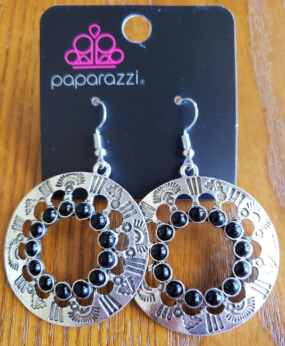 Organically Omega Black Earrings
