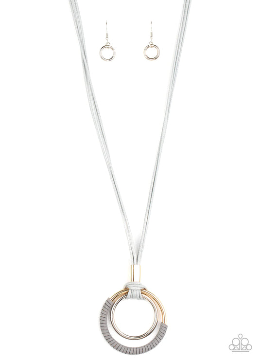 Elliptical Essence Silver Necklace